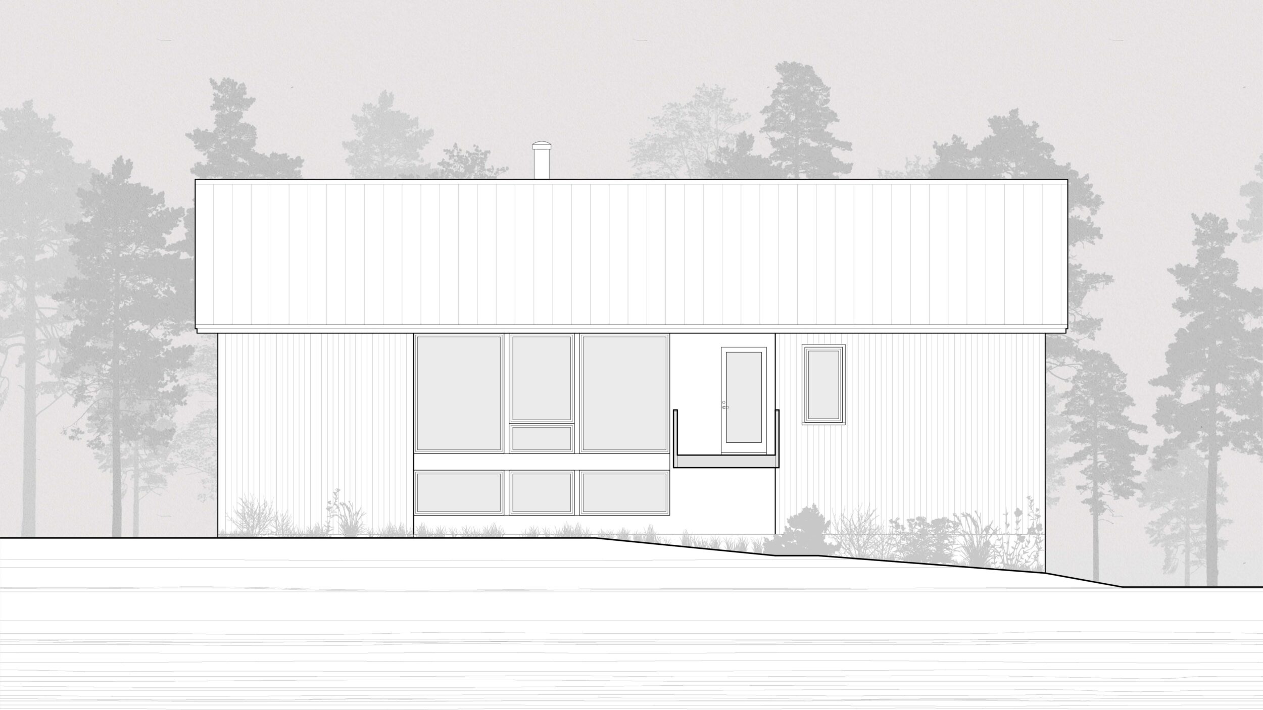 Country Bridge Cabin, Custom Home Design Rendering by BellCraft Architects