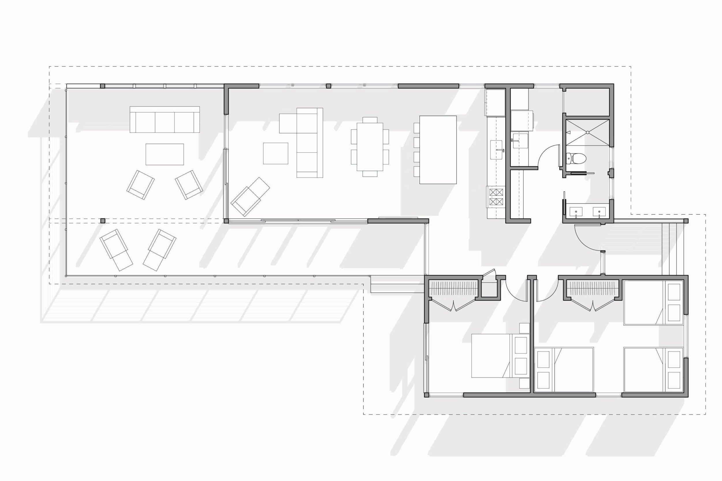 Bi-Plane Cabin custom design renderings by BellCraft Architects