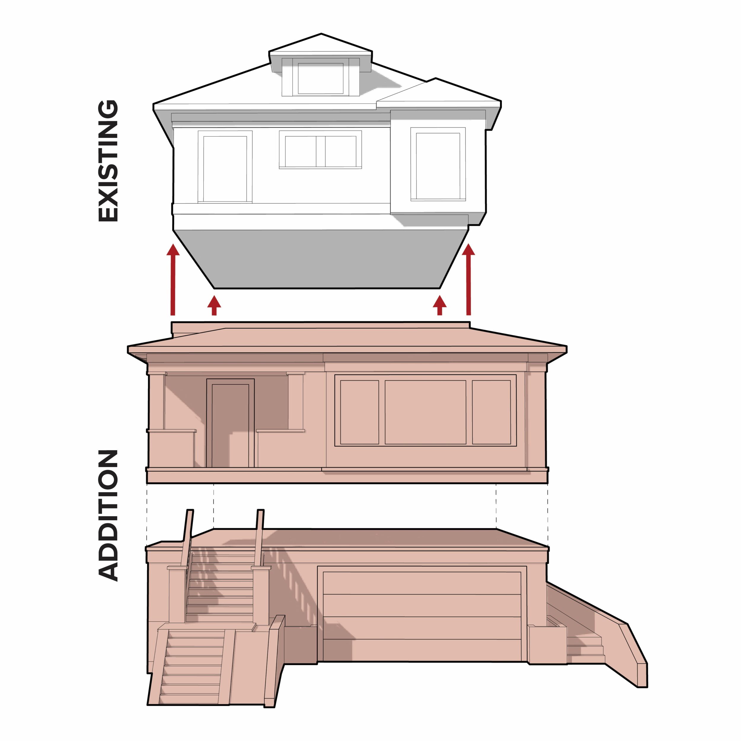 raised up addition diagram by bellcraft architects