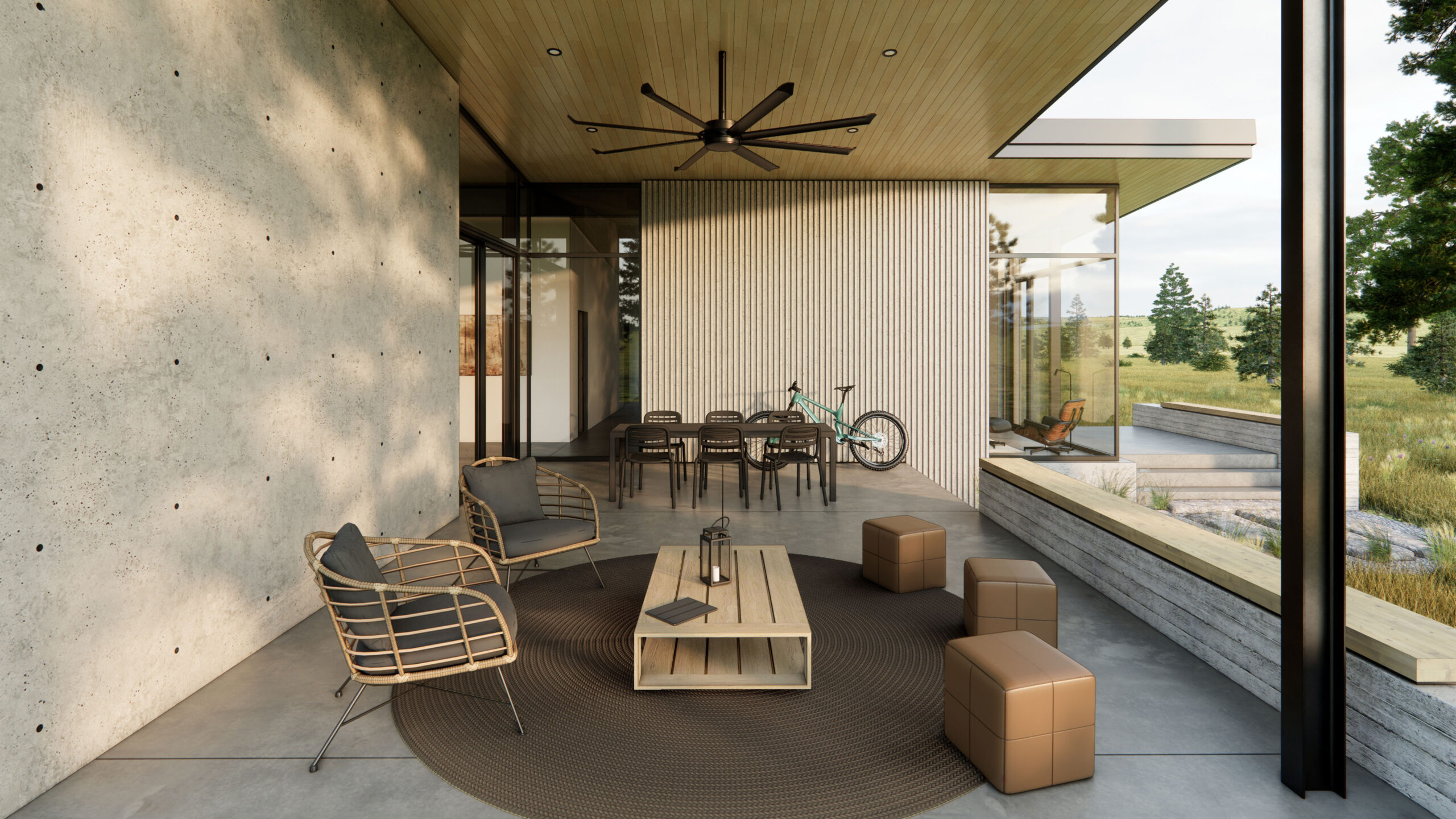 fire break residential architecture covered patio by Bellcraft Architects