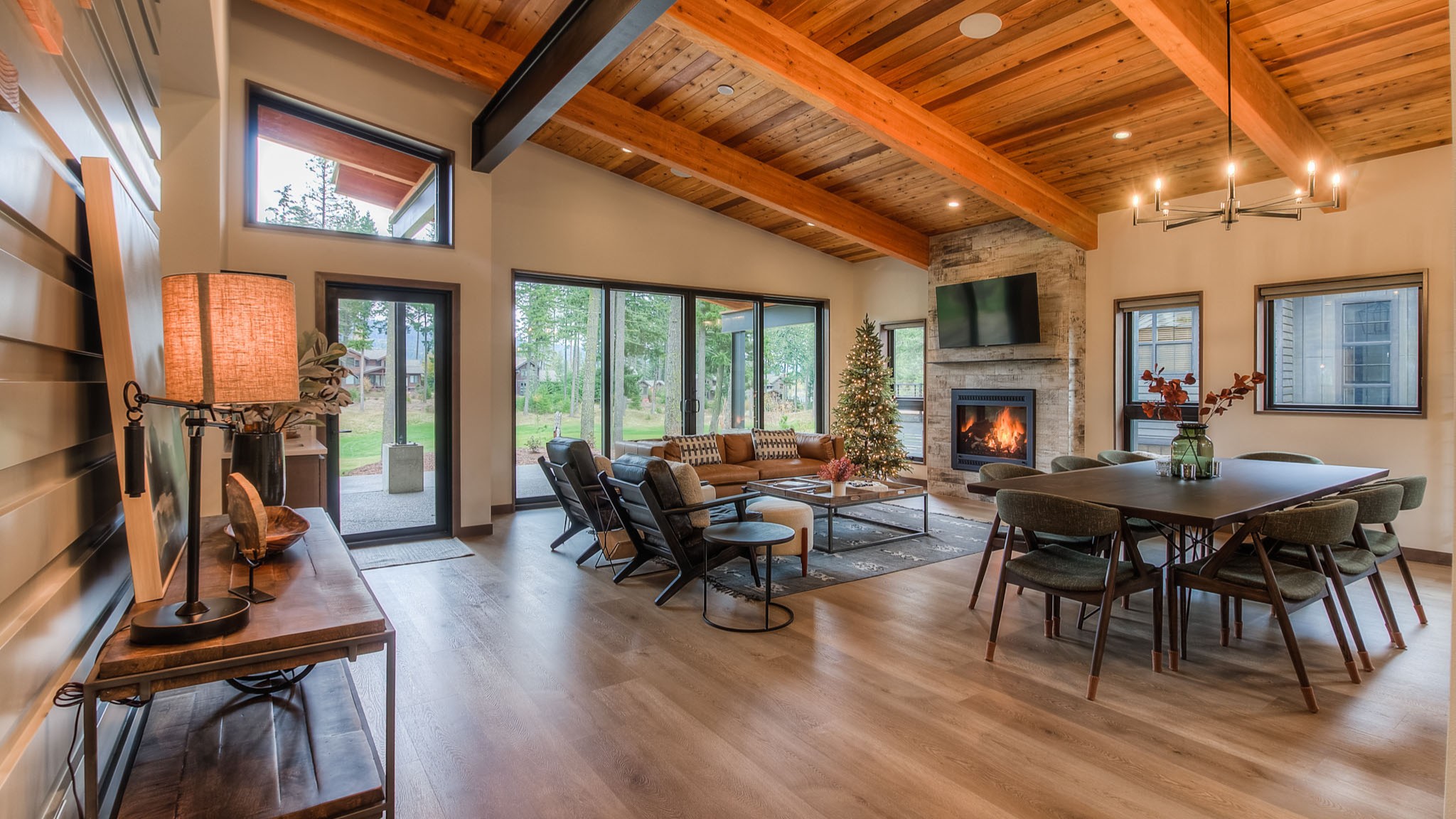 Side Car Mountain House Great Room, Cle Elum, Washington, Custom Home Design by BellCraft Architects