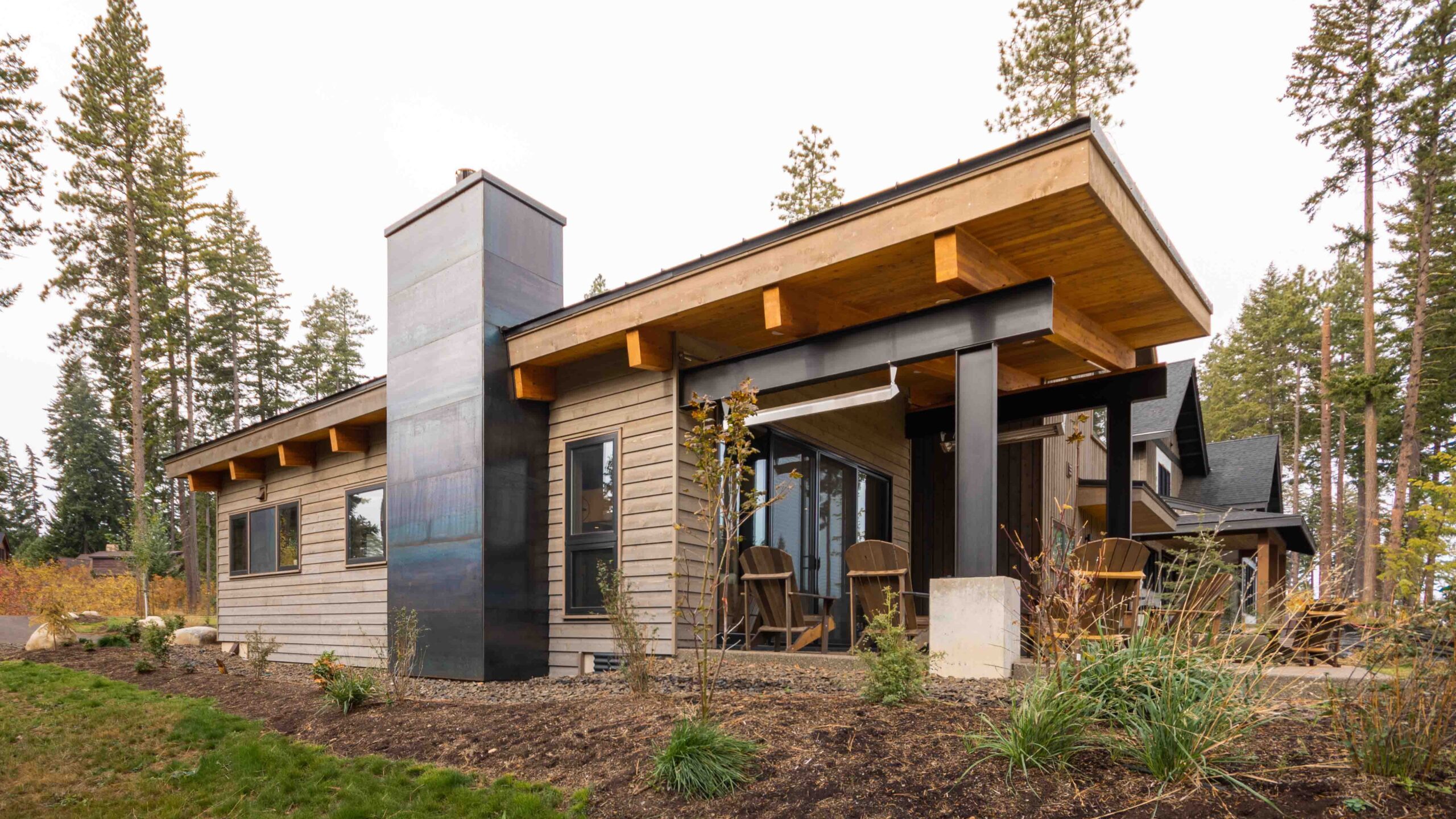 Side Car Mountain House Patio, Cle Elum, Washington, Custom Home Design by BellCraft Architects