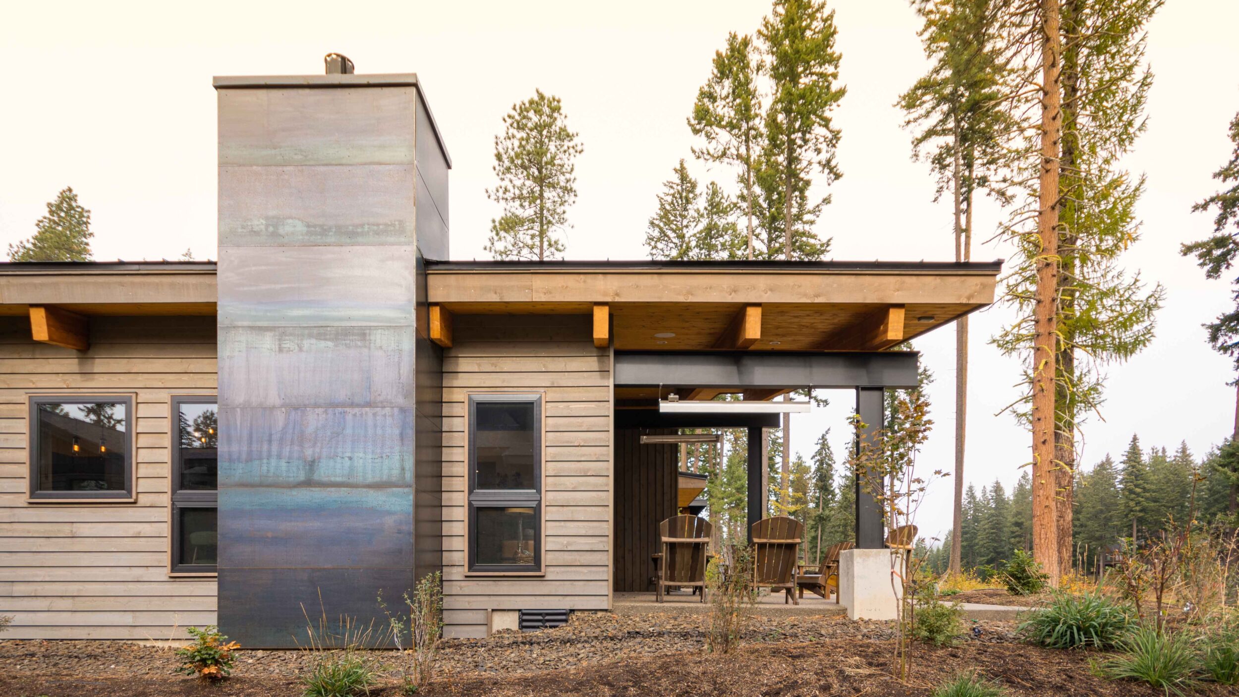 Side Car Mountain House Patio, Cle Elum, Washington, Custom Home Design by BellCraft Architects