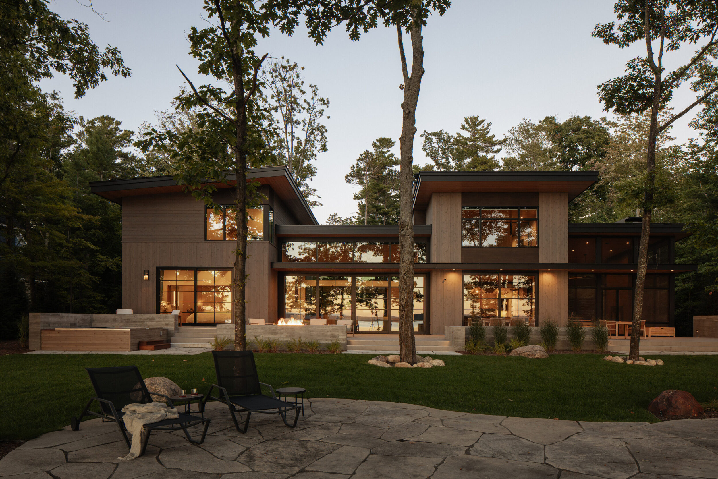 Bowers Harbor Lake House on Old Mission Peninsula, Michigan, Custom Home Design by BellCraft Architects