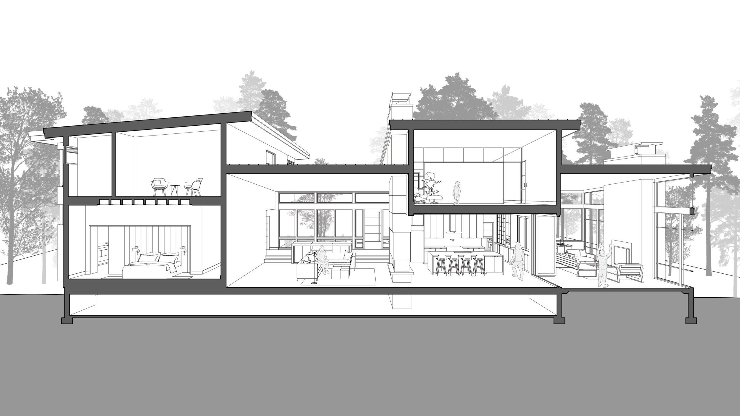 Bowers Harbor Lake House, Custom Design Rendering by BellCraft Architects