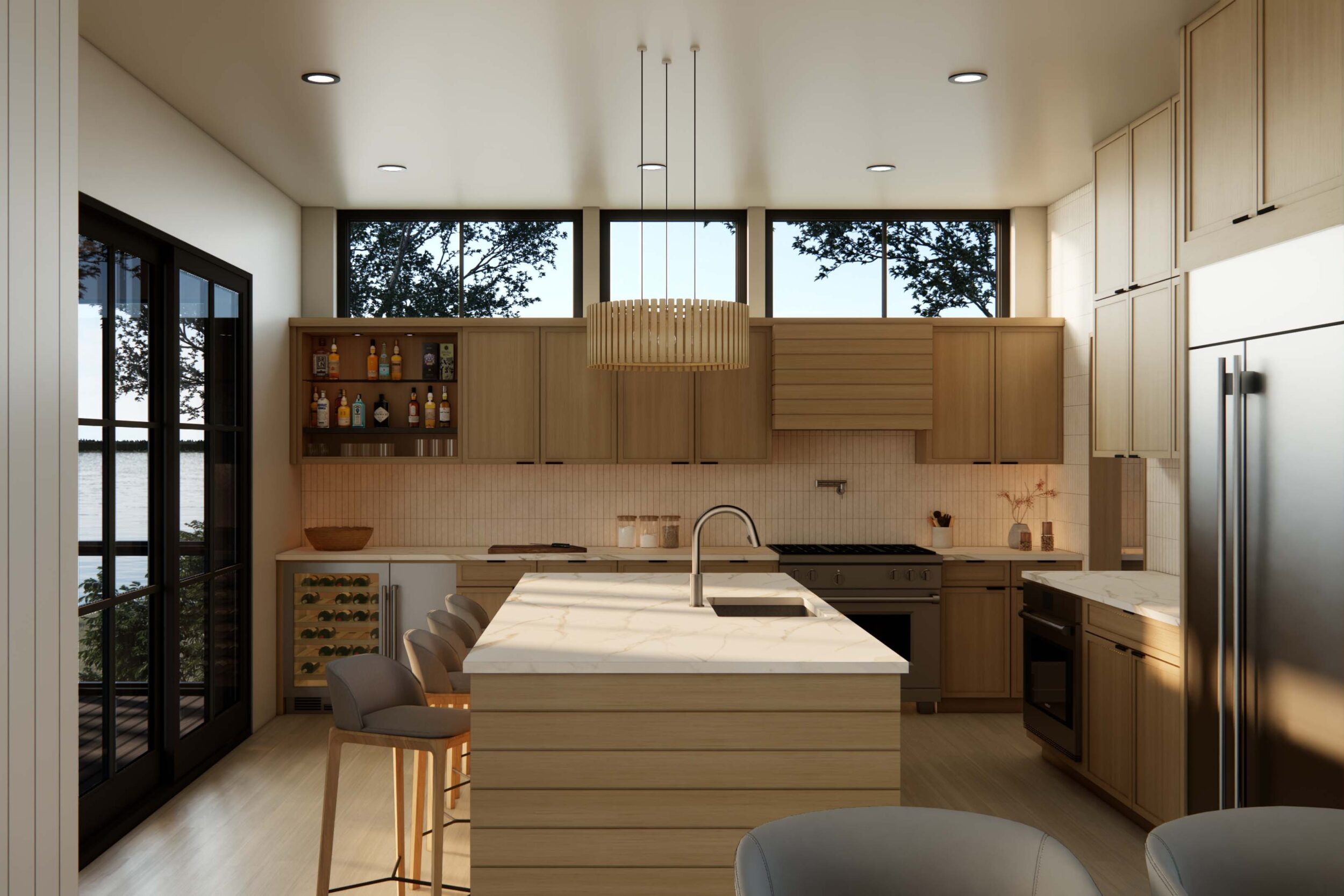 Northport Point Cottage Kitchen in Old Mission Peninsula, Michigan, Custom Home Design by BellCraft Architects