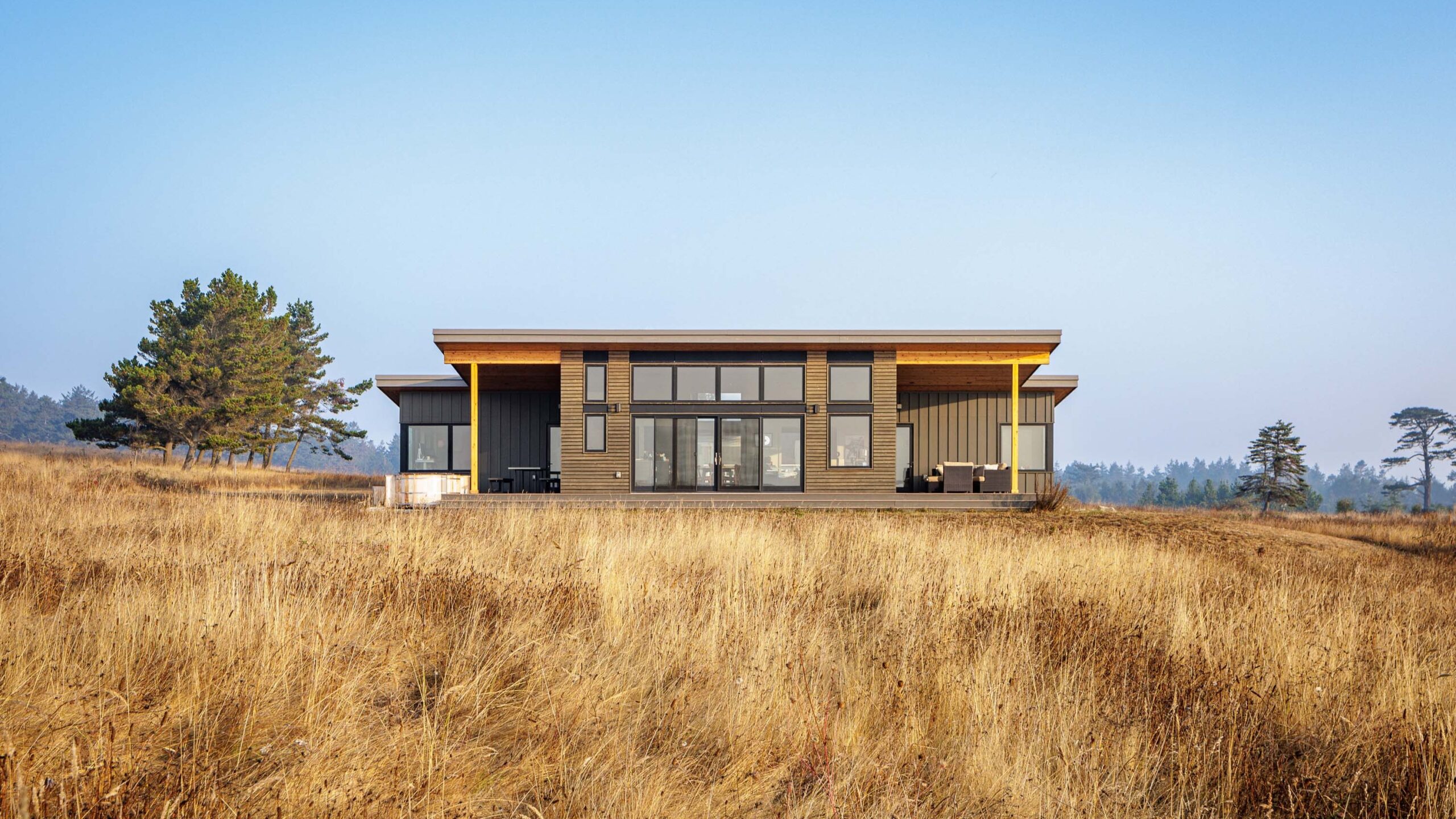 Cattle Point Cabin Exterior in San Juan Islands, Custom Home Design by BellCraft Architects