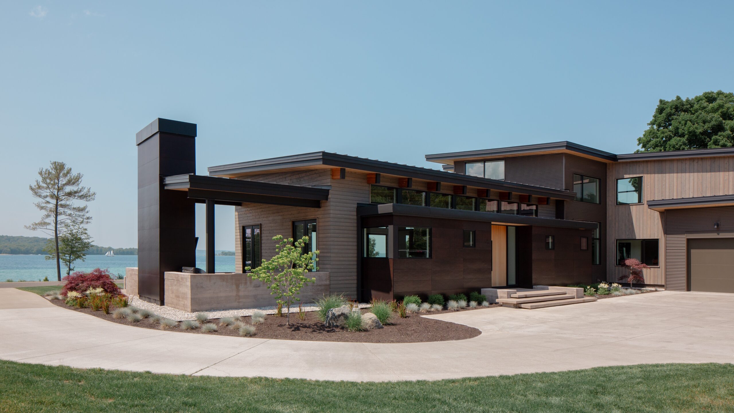 Mission West Exterior, Old Mission Lake House, Custom Home Design by BellCraft Architects