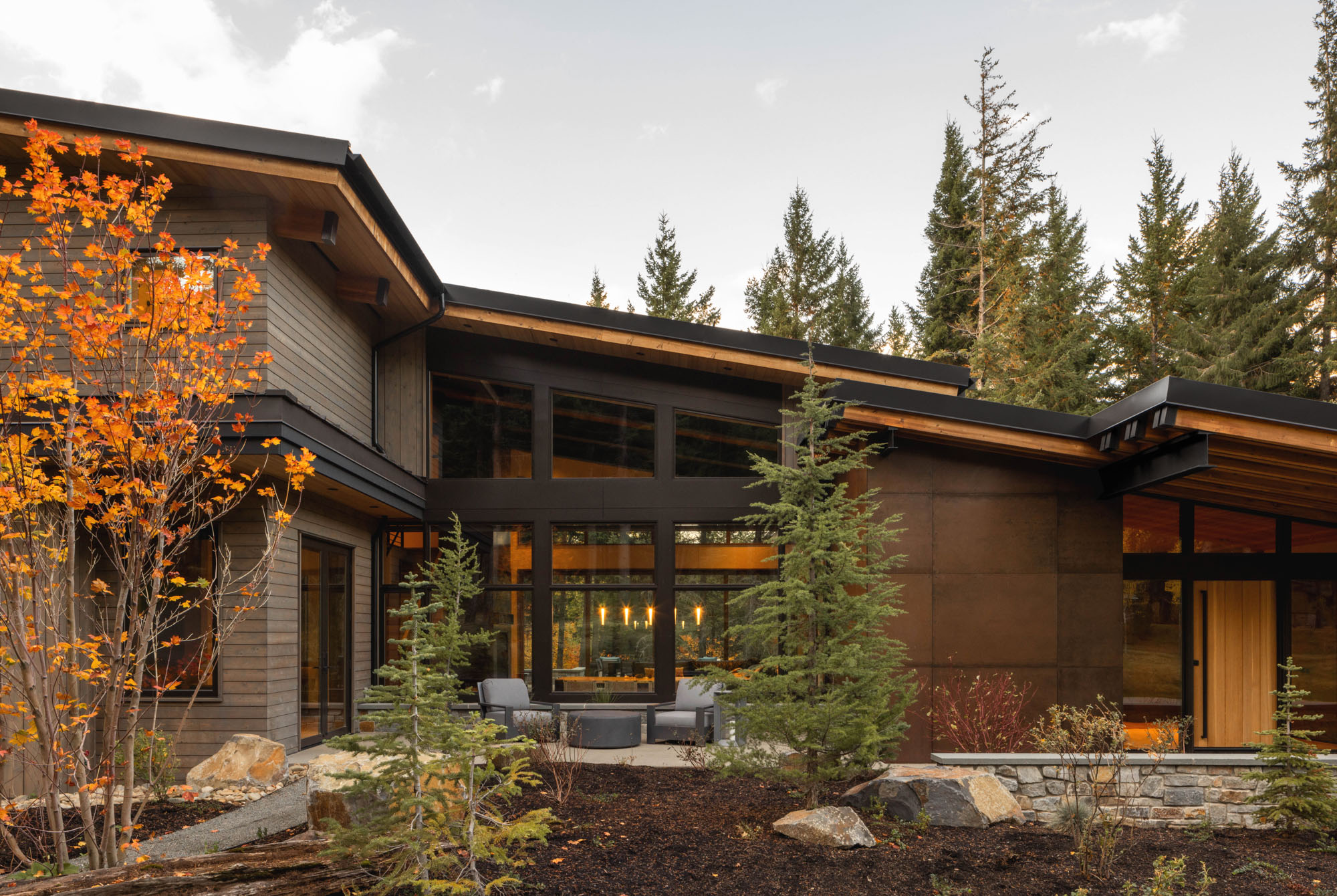 Goat Creek Great Room in Cle Elum, Washington, Custom Home Design by BellCraft Architects