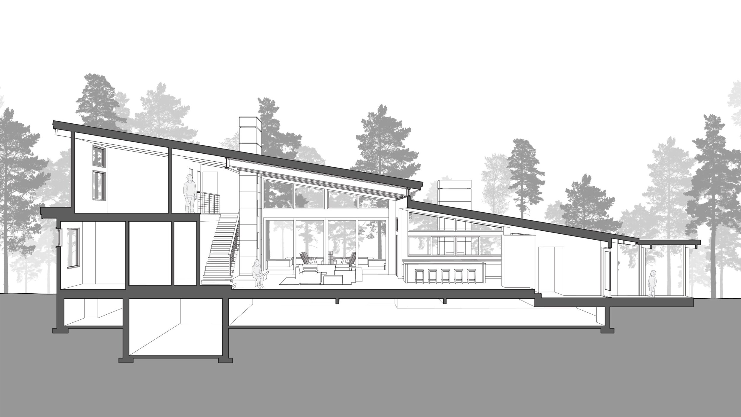 Goat Creek Retreat in Cle Elum, Washington, Custom Home Design Rendering by BellCraft Architects