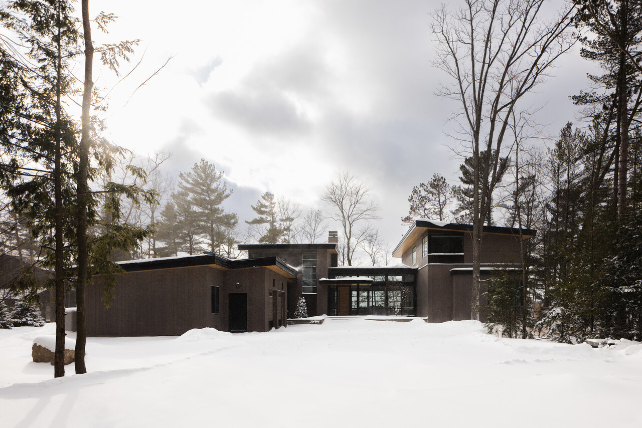 Bowers Harbor Lake House Exterior in Northern Michigan, Custom Home Design by BellCraft Architects