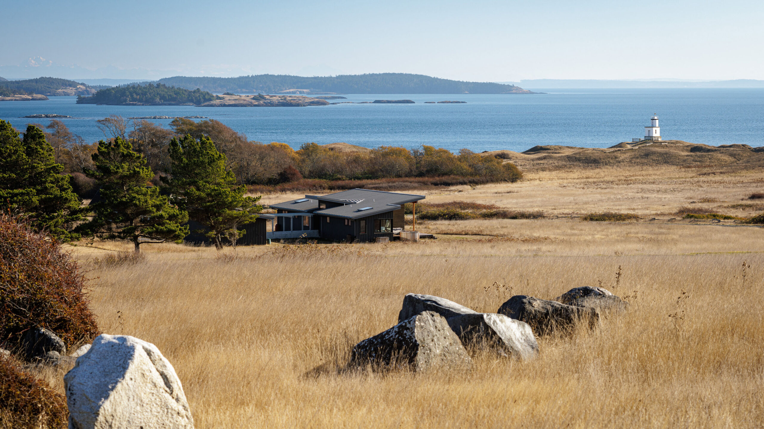Cattle Point Cabin Exterior in San Juan Islands, Custom Home Design by BellCraft Architects