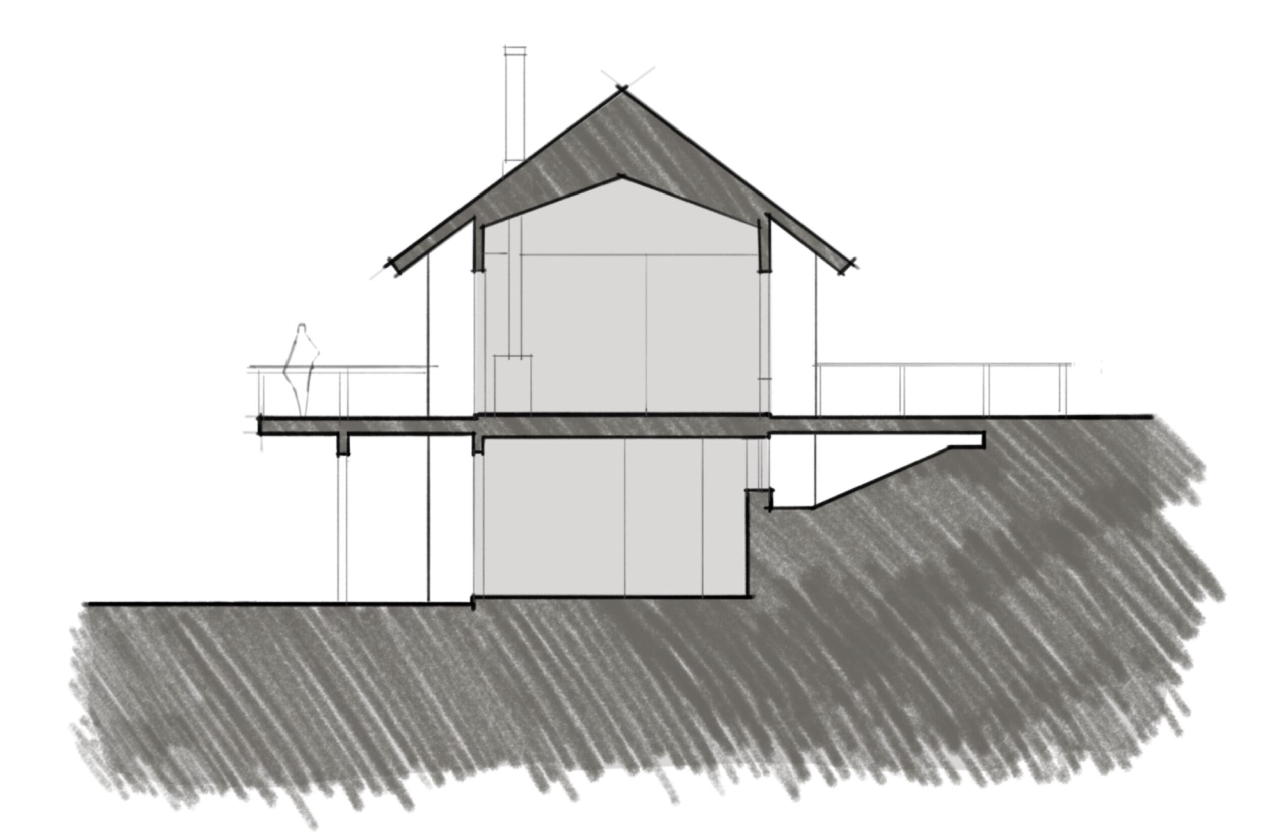 Country Bridge Cabin, Custom Home Design Rendering by BellCraft Architects