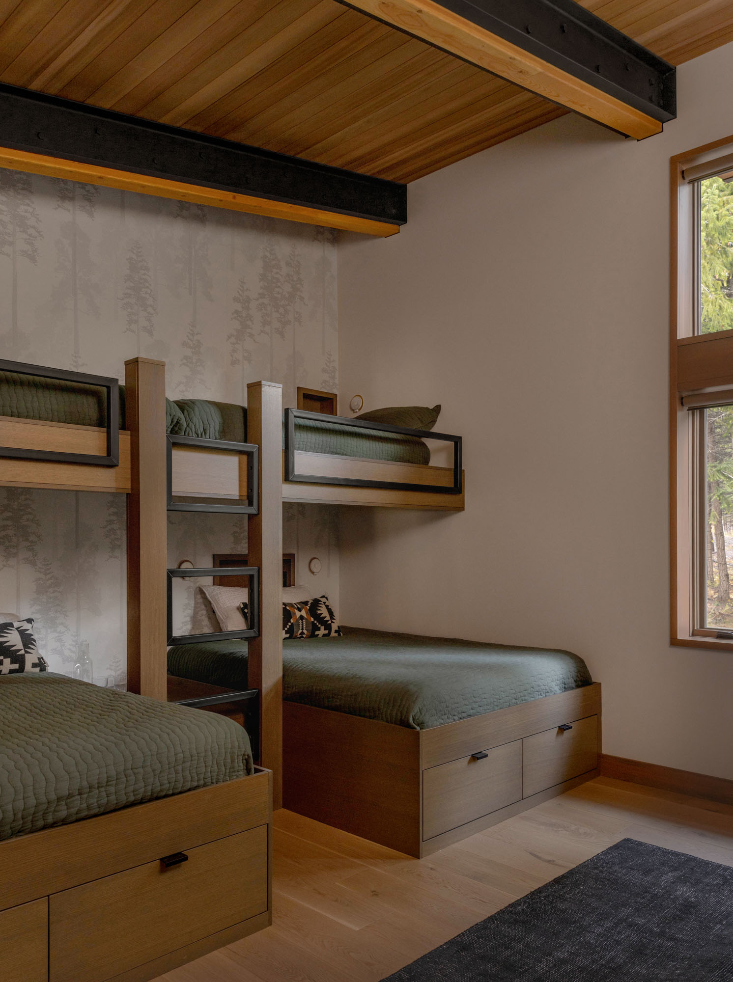 Goat Creek Retreat Bunk Room in Cle Elum, Washington, Custom Home Design by BellCraft Architects