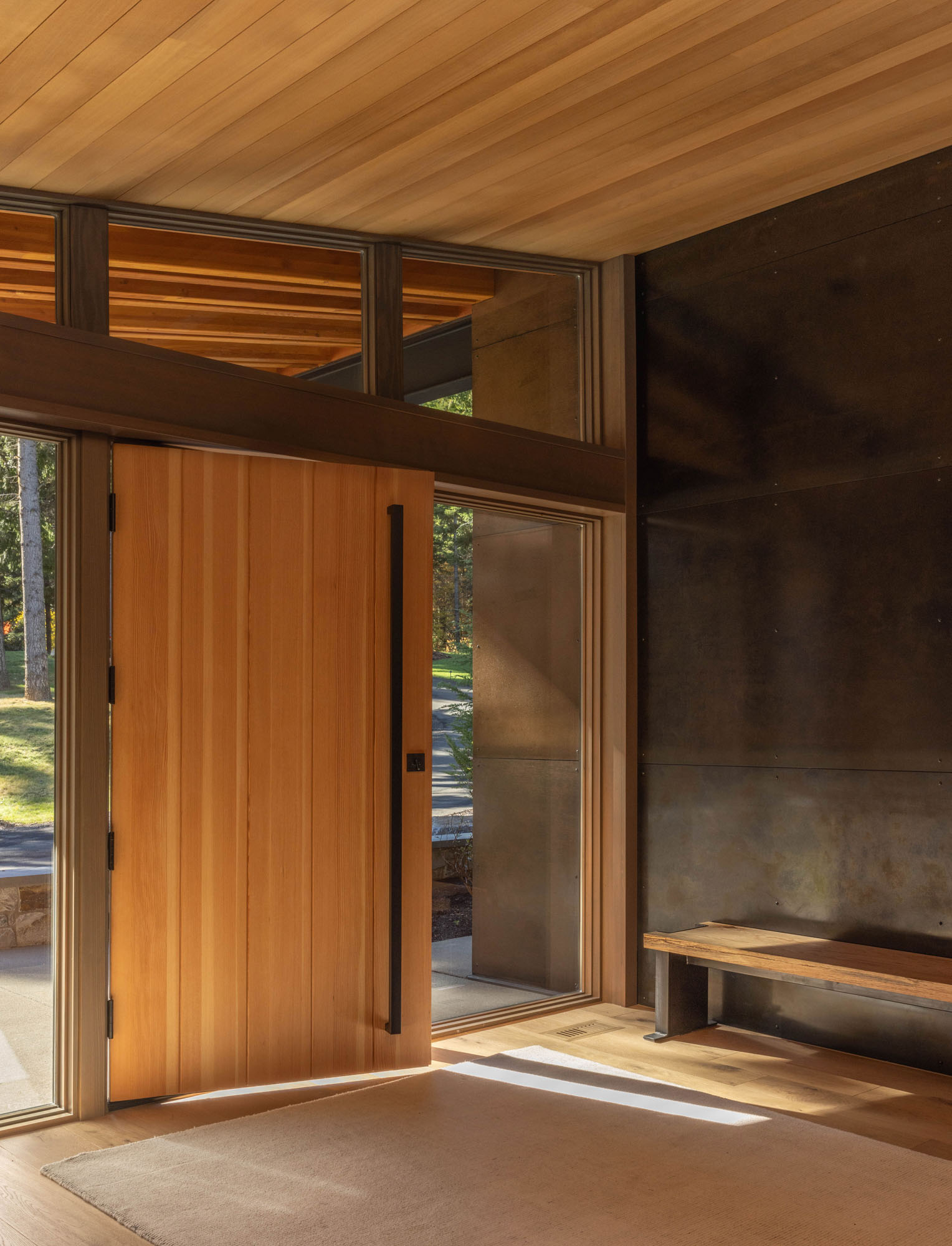 Goat Creek Retreat Entry in Cle Elum, Washington, Custom Home Design by BellCraft Architects