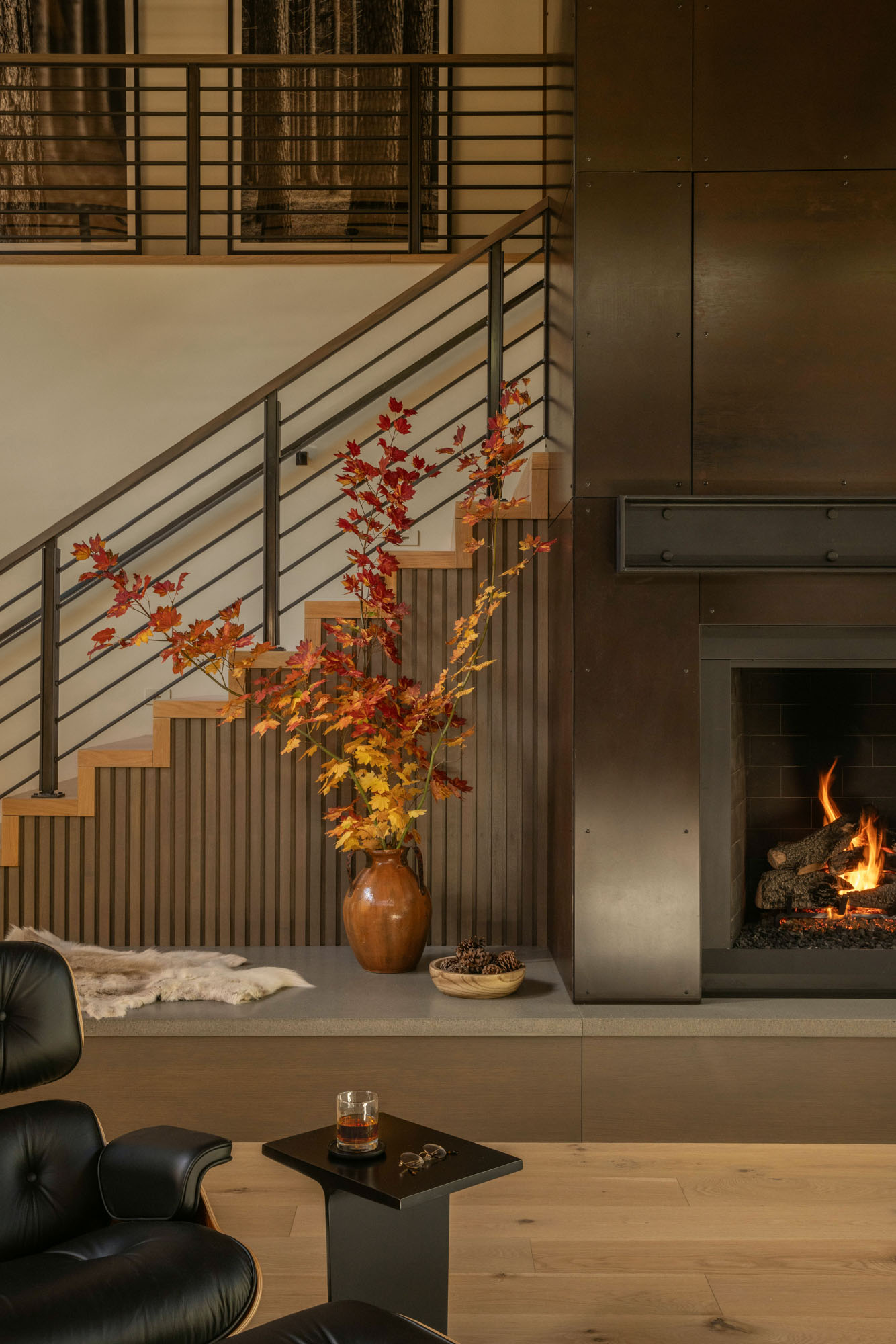Goat Creek Retreat Fireplace in Cle Elum, Washington, Custom Home Design by BellCraft Architects