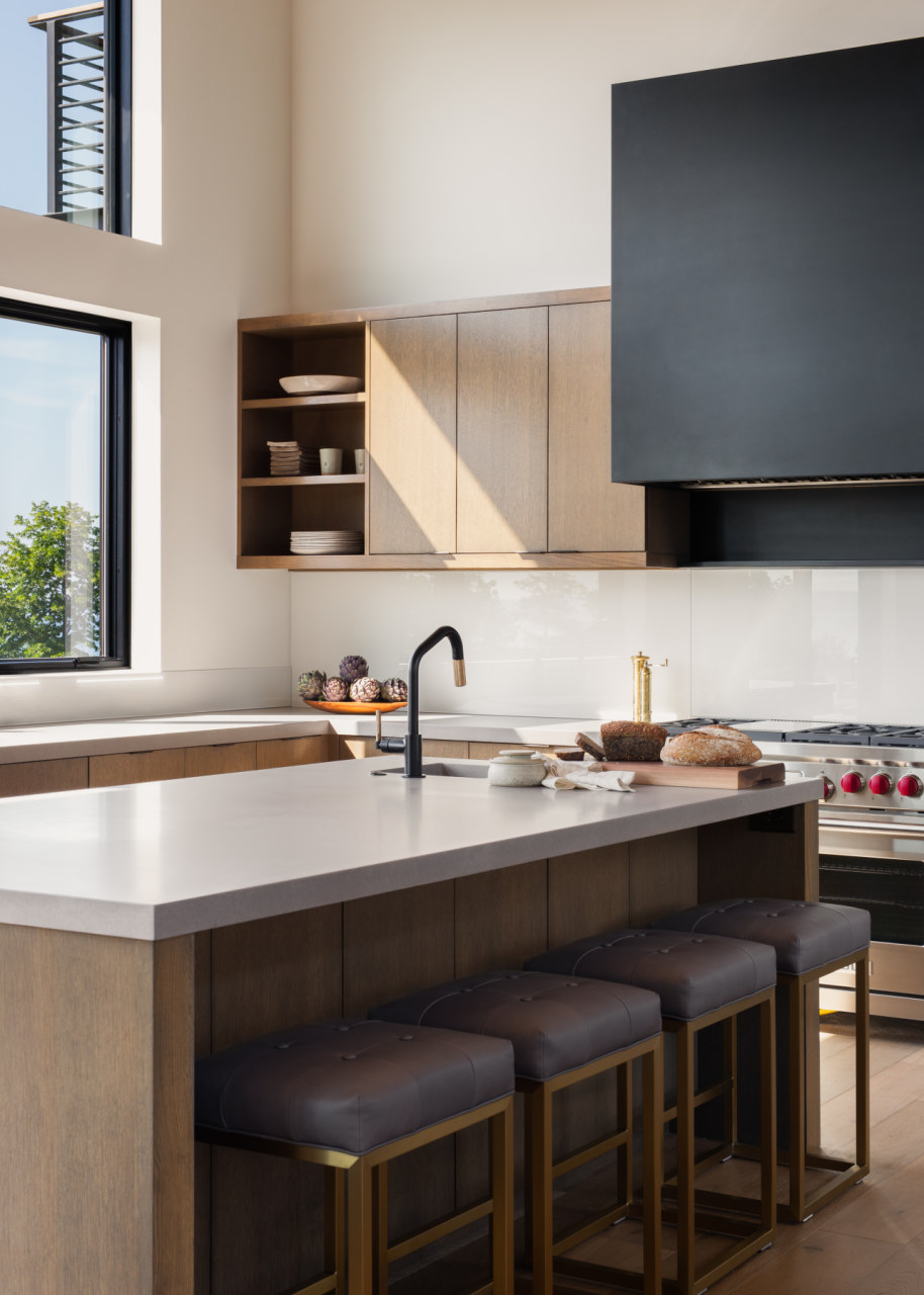 Mission West Kitchen Island, Old Mission Lake House, Custom Home Design by BellCraft Architects