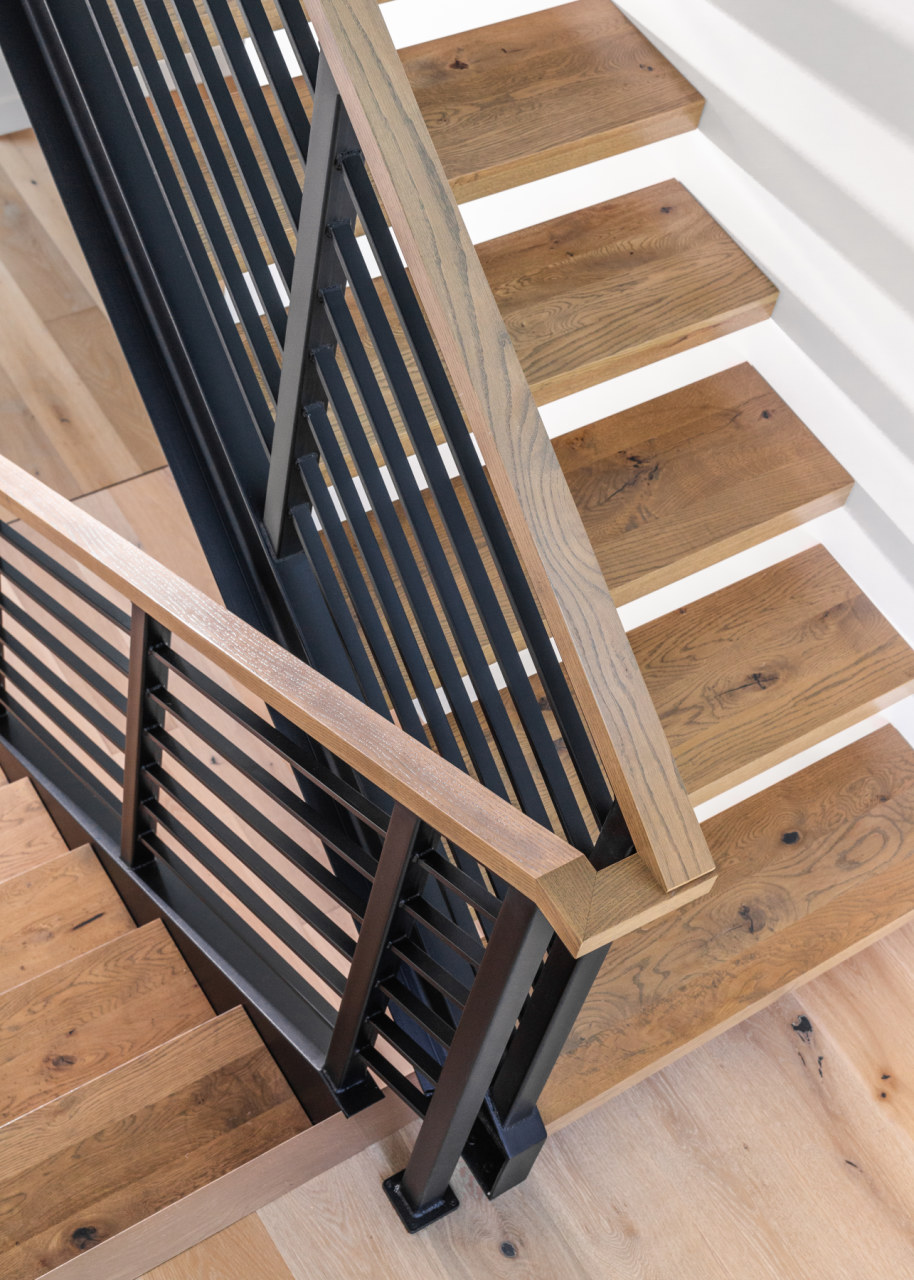 Mission West Stair Detail, Old Mission Lake House, Custom Home Design by BellCraft Architects
