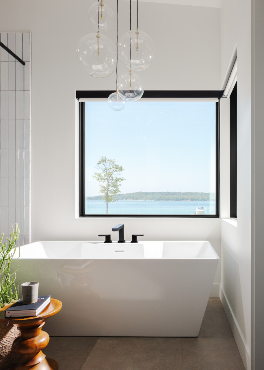 Mission West Bathtub Detail, Old Mission Lake House, Custom Home Design by BellCraft Architects