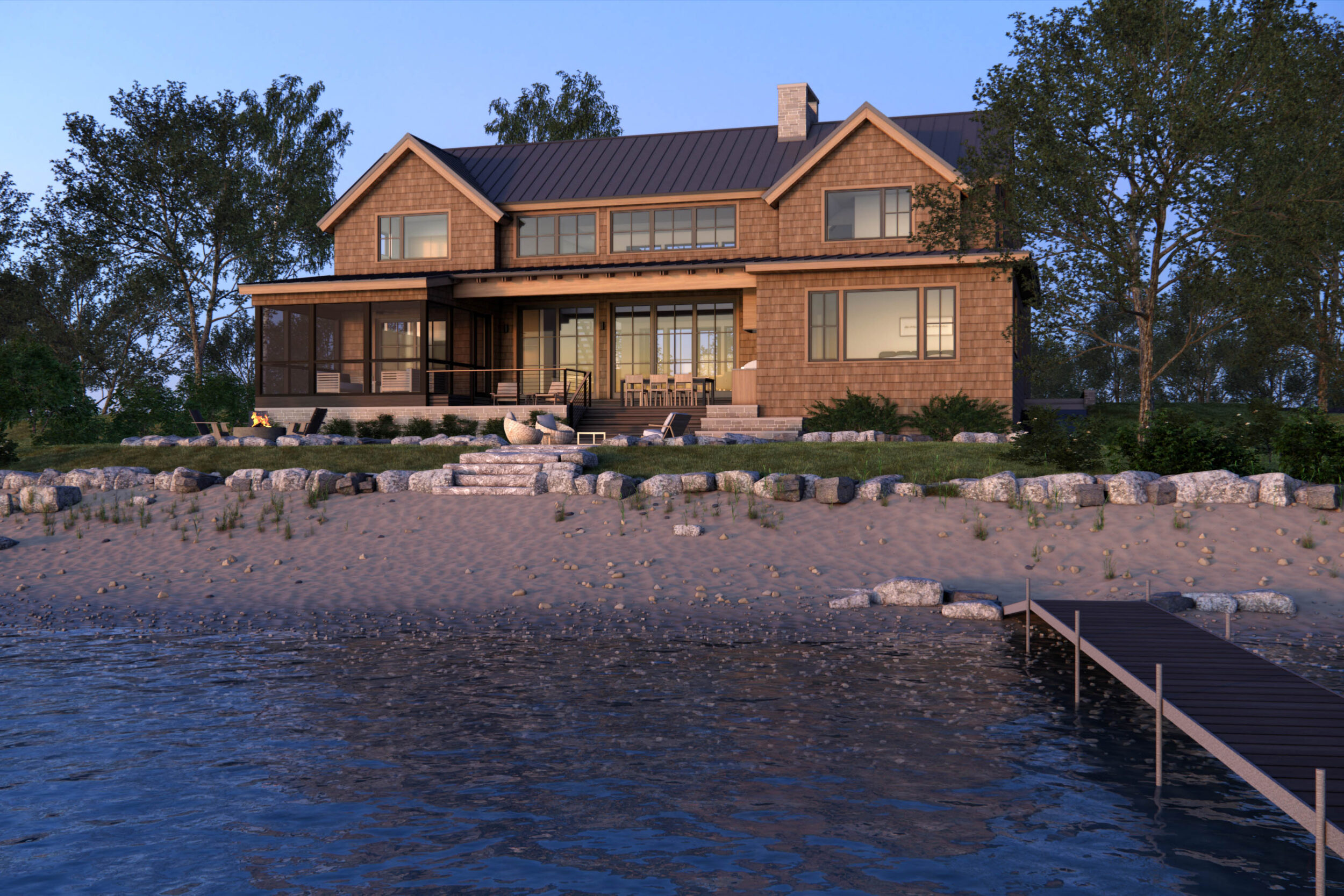 Northport Point, Classic Lake Michigan Cottage, Custom Home Design by BellCraft Architects