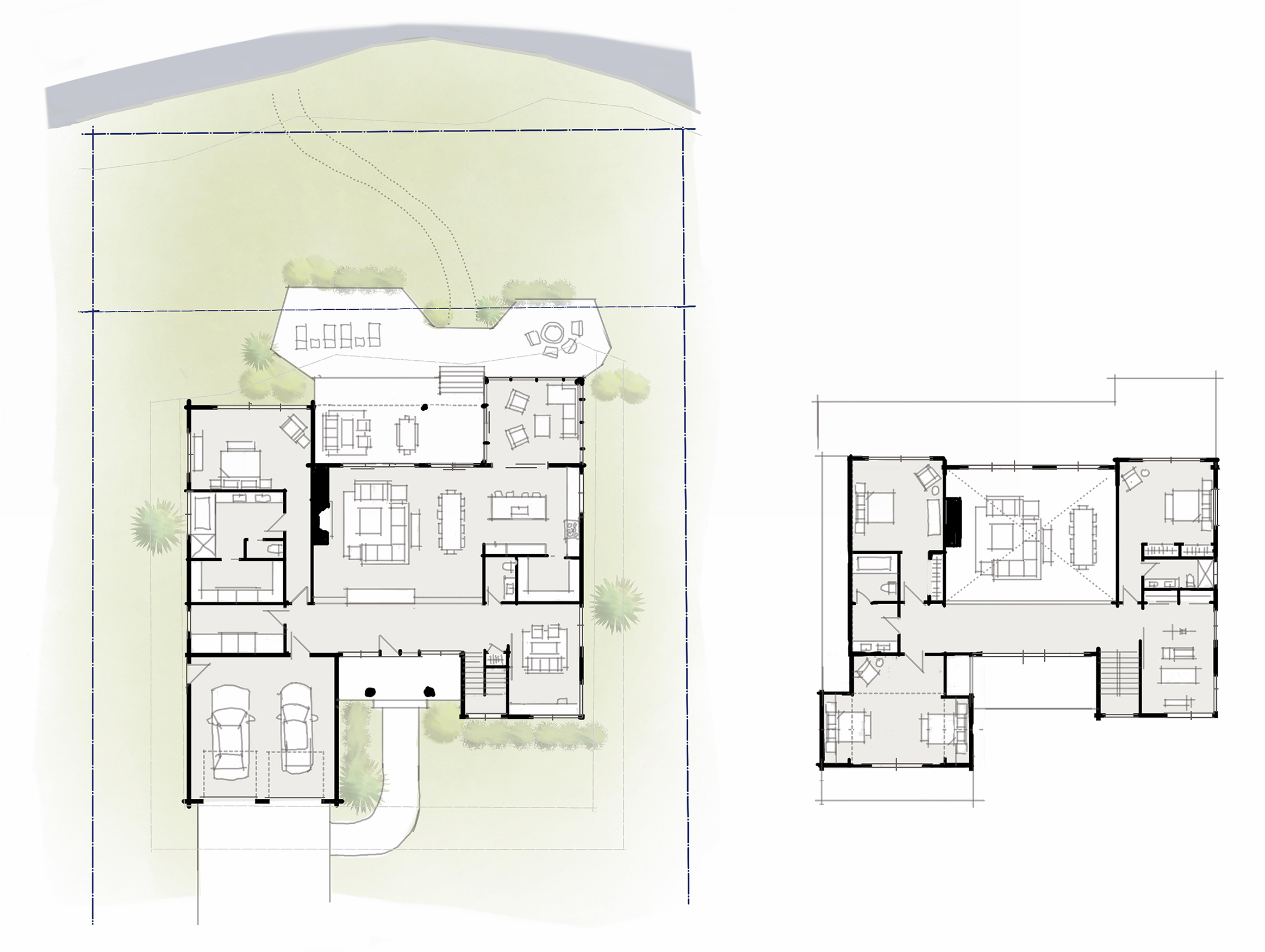 Northport Point, Classic Lake Michigan Cottage, Custom Home Design Rendering by BellCraft Architects