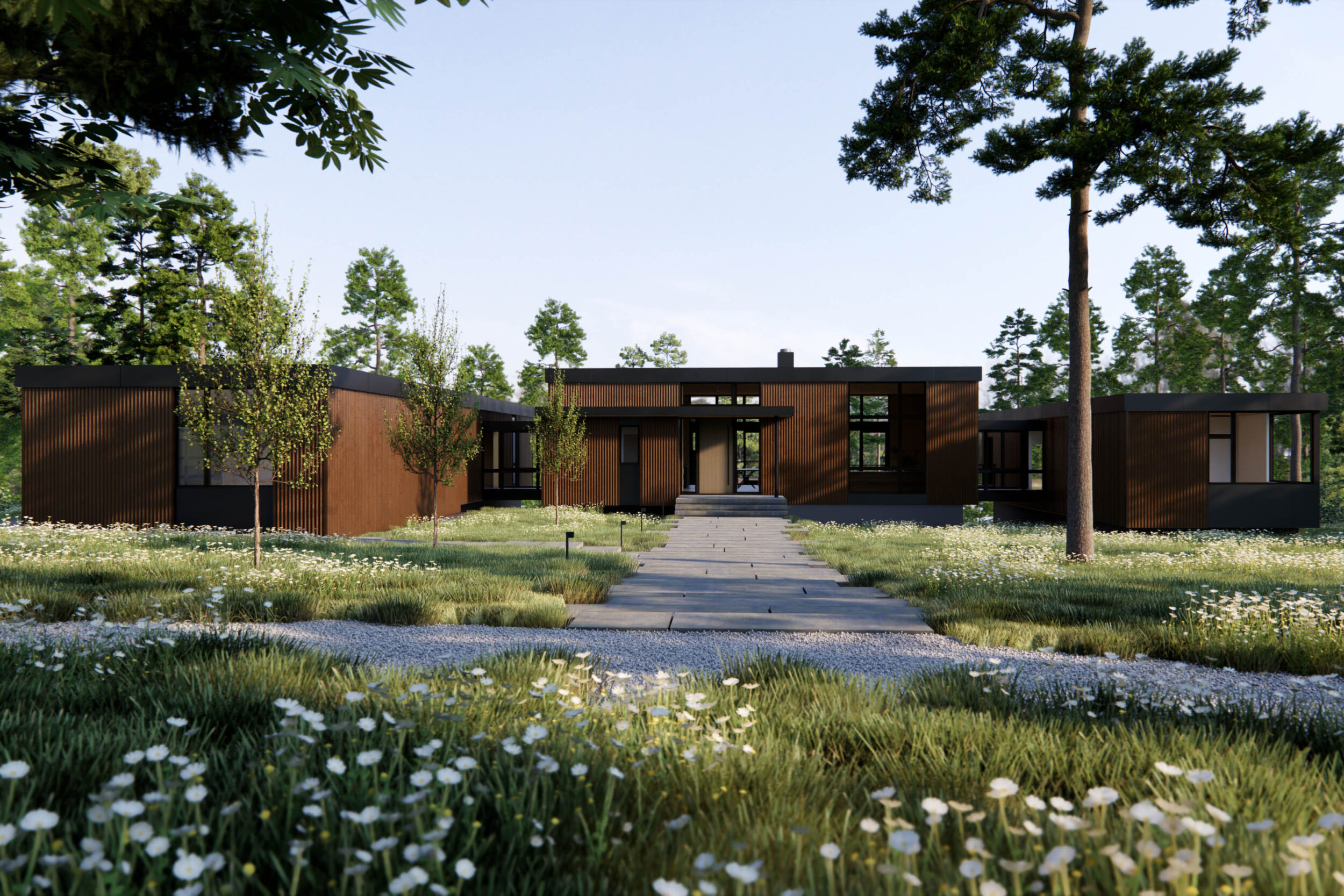 Orchard Bluff Farmhouse Exterior, Custom Home Design by BellCraft Architects