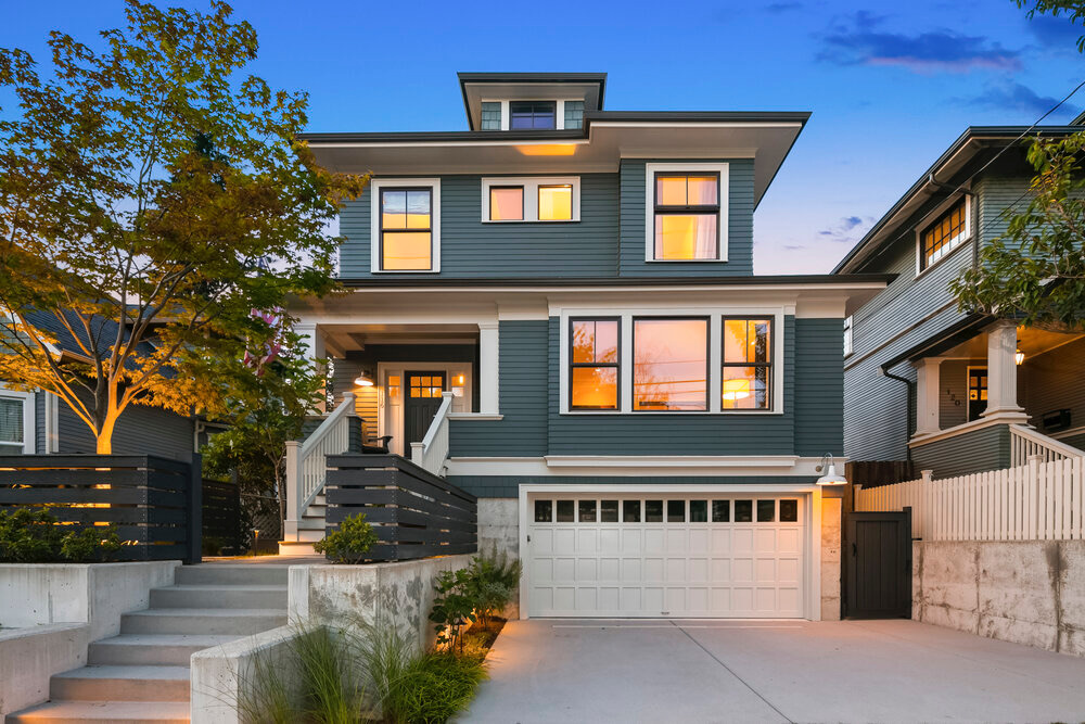 Raised Up Addition Front Exterior, Classic Seattle Transformation, Custom Home Design by BellCraft Architects