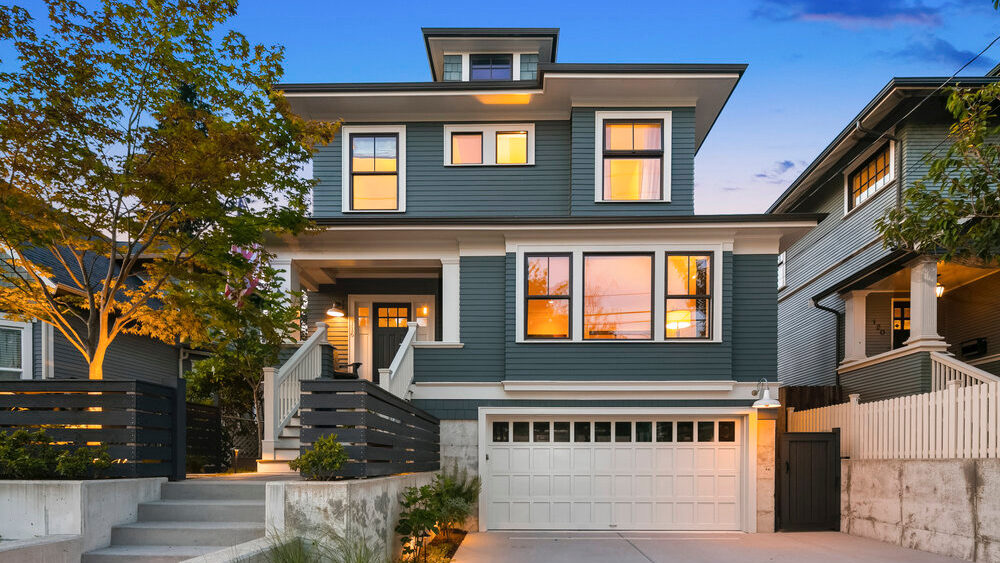 Raised Up Addition Front Exterior, Classic Seattle Transformation, Custom Home Design by BellCraft Architects