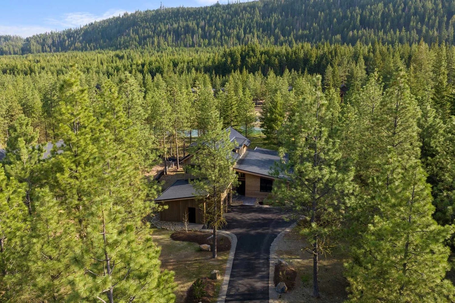 Side Car Mountain House Aerial, Cle Elum, Washington, Custom Home Design by BellCraft Architects