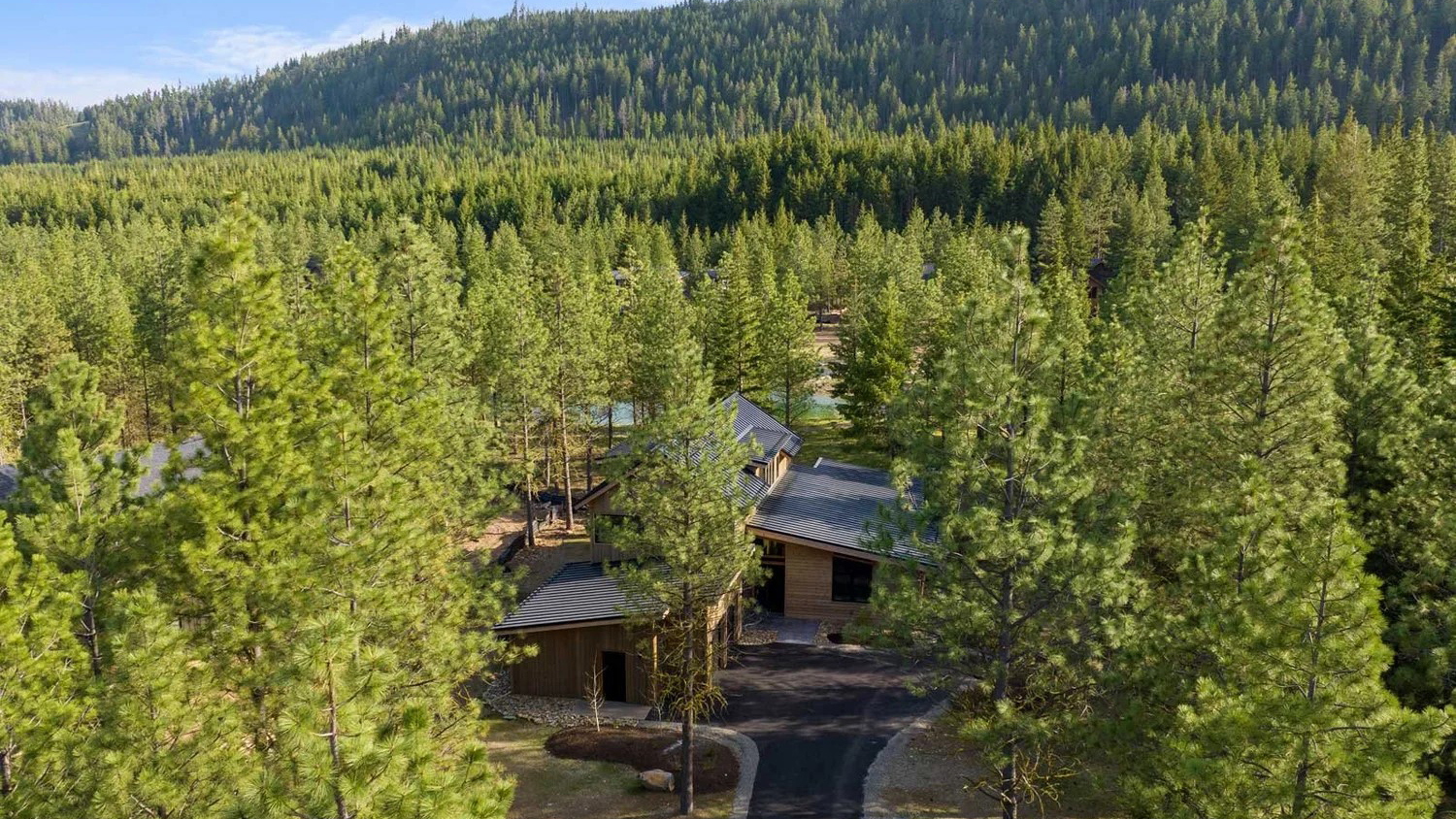 Side Car Mountain House Aerial, Cle Elum, Washington, Custom Home Design by BellCraft Architects