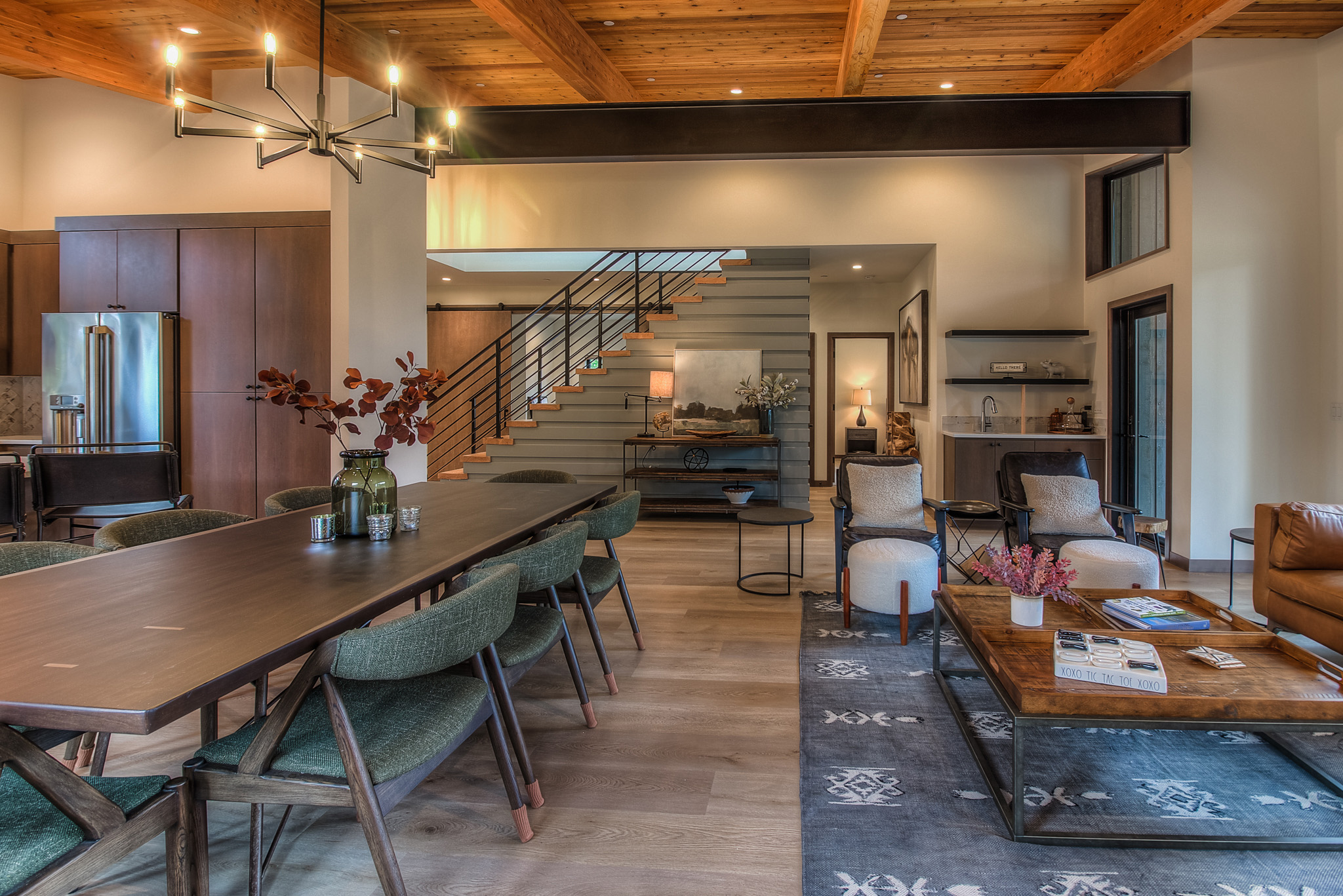 Side Car Mountain House Great Room, Cle Elum, Washington, Custom Home Design by BellCraft Architects