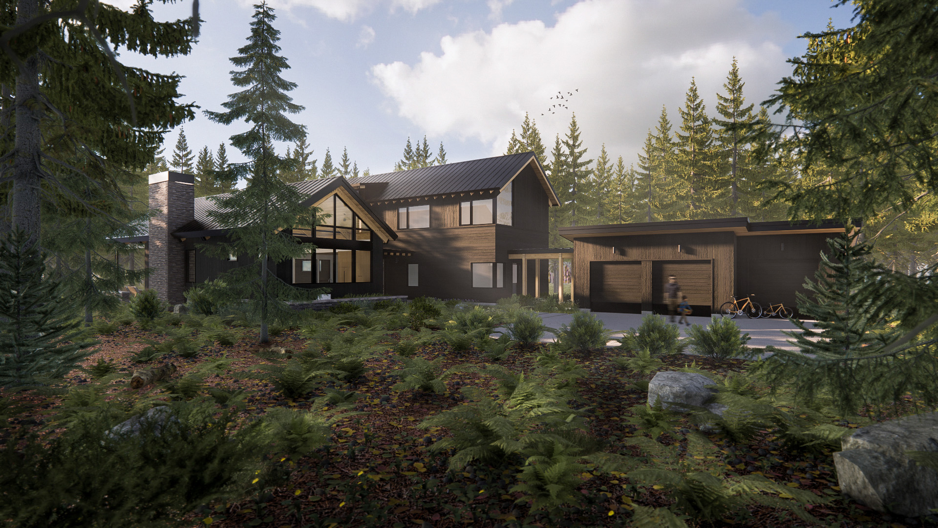 Two-By Modern Mountain Getaway Exterior, Cle Elum, Washington, Custom Home Design by BellCraft Architects