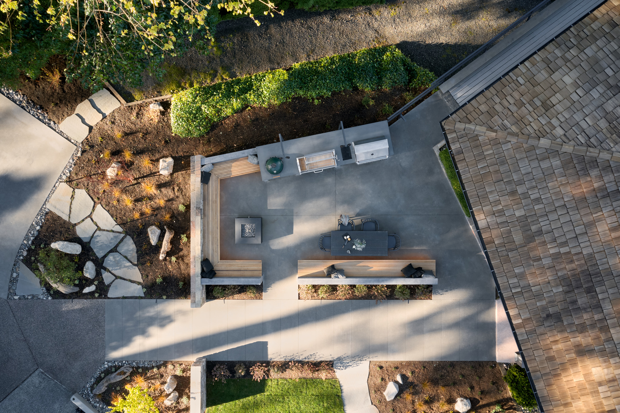 broadview terrace outdoor living residential architecture aerial shot