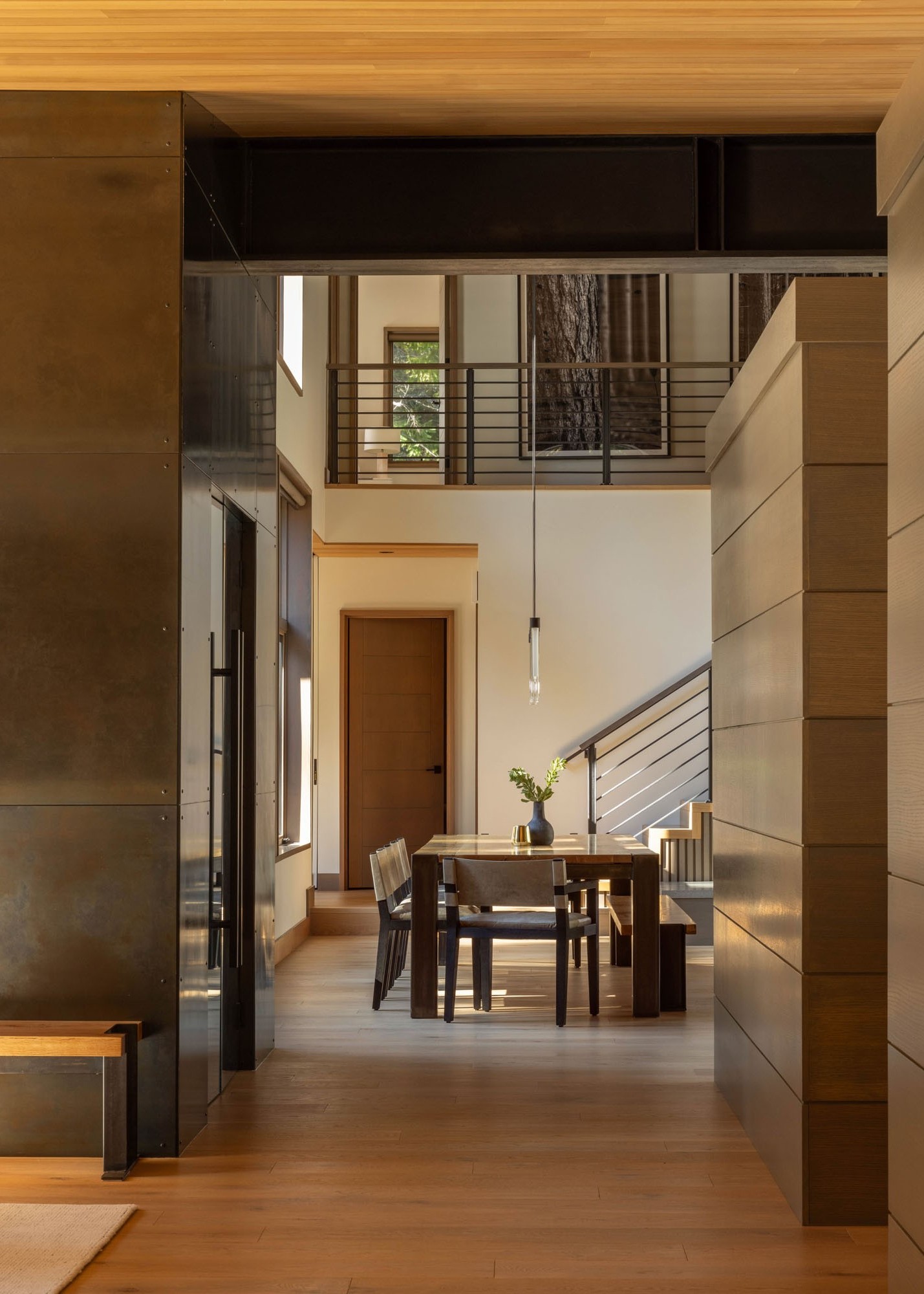Goat Creek Mountain Retreat Foyer in Cle Elum, Washington, Custom Home Design by BellCraft Architects