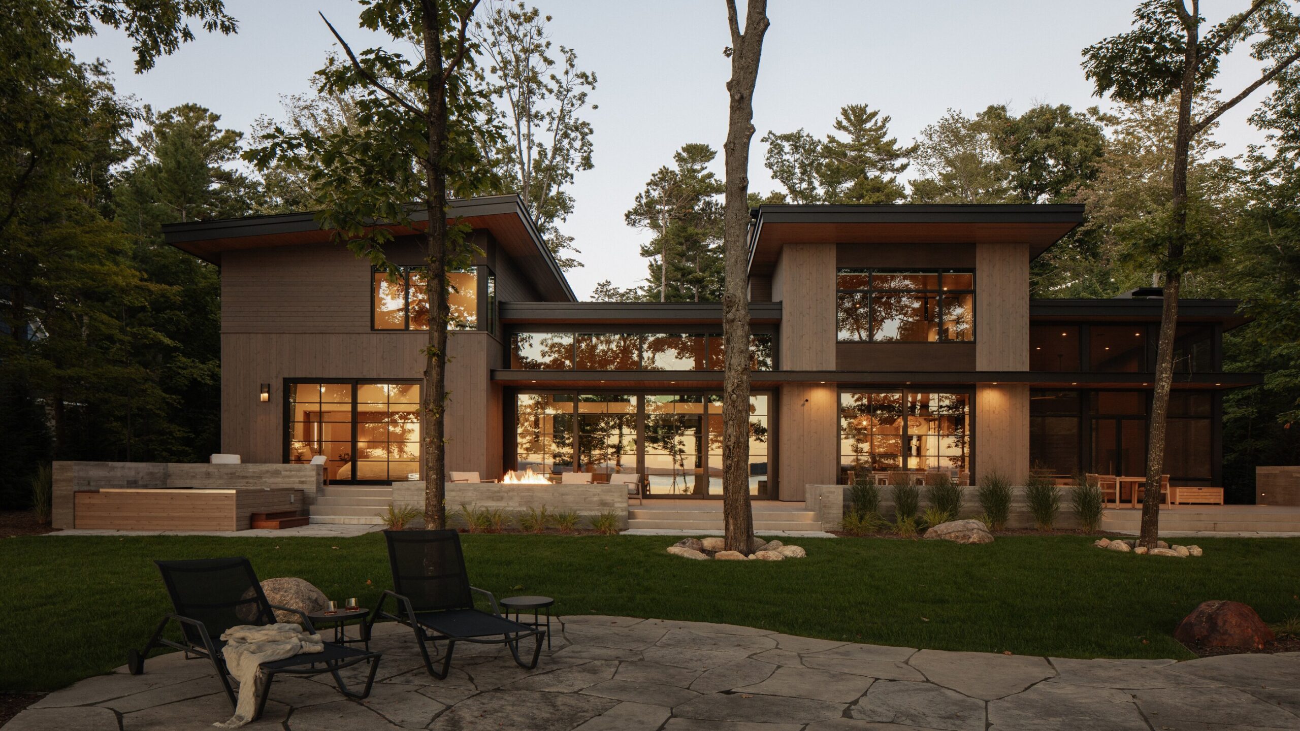 Bowers Harbor Lake House on Old Mission Peninsula, Michigan, Custom Home Design by BellCraft Architects